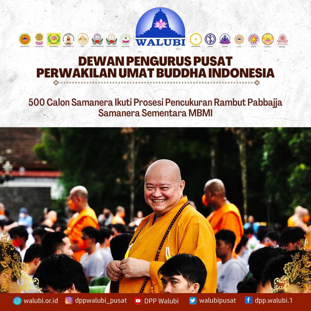 500 Calon Samanera Ikuti Prosesi Pencukuran Rambut Pabbajja Samanera Sementara MBMI